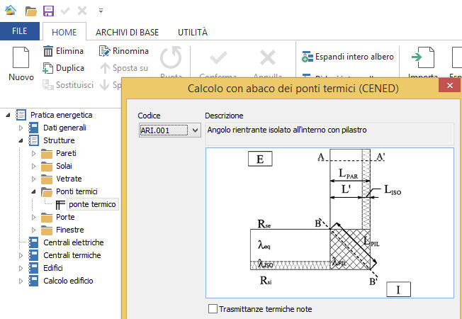 inserimento ponti termici software namirial termo 3